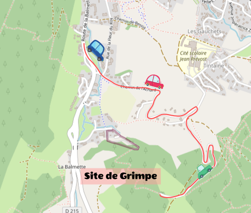 Schéma d’accès en voiture