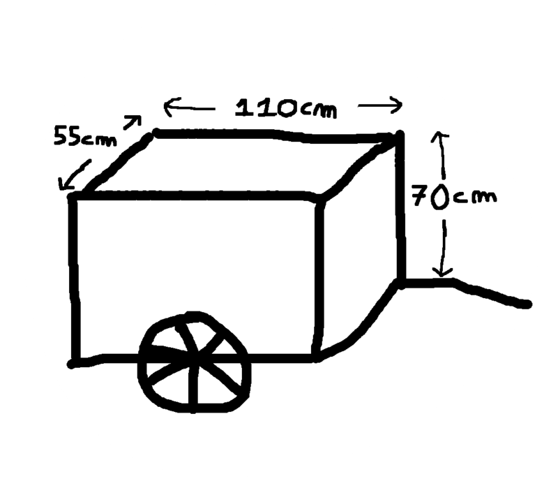 Schéma avec les dimensions de la remorque